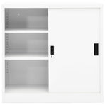 Office Cabinet with Sliding Door White 90x40x90 cm Steel