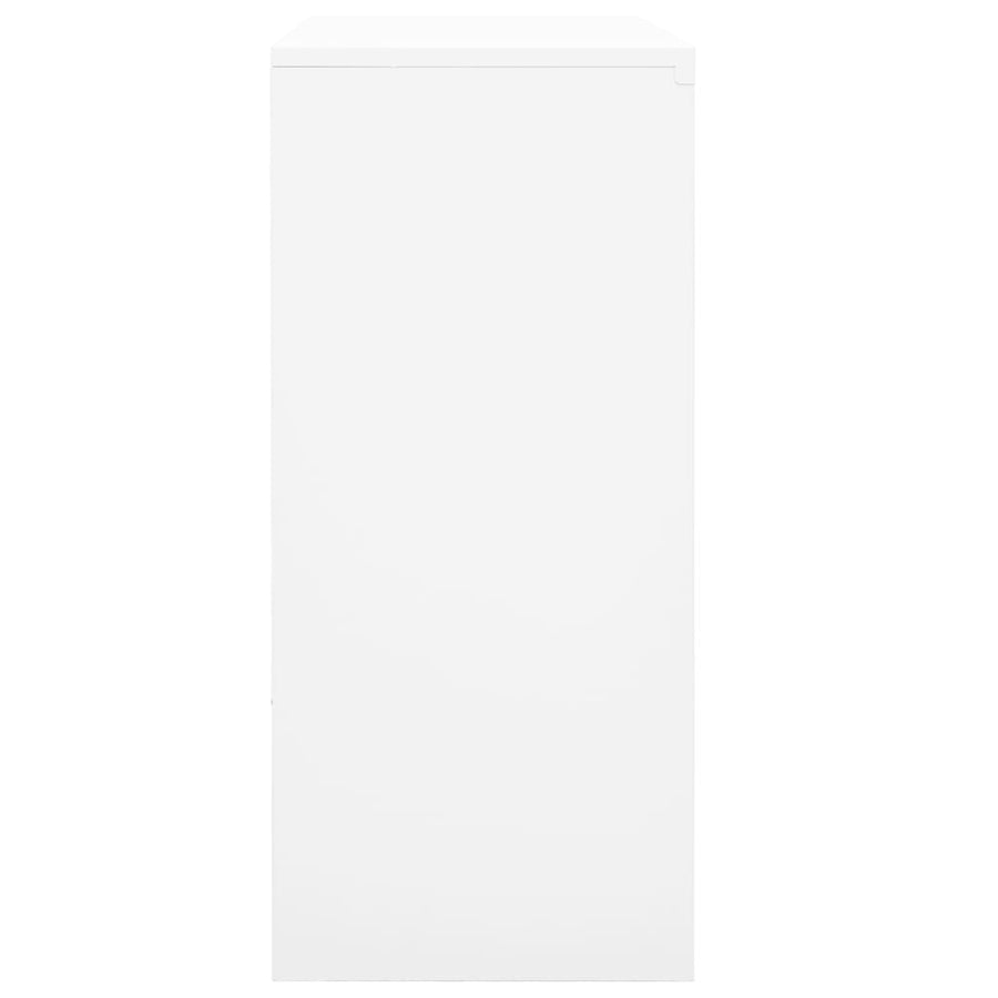Office Cabinet with Sliding Door White 90x40x90 cm Steel