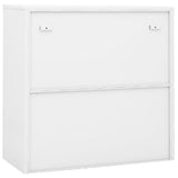 Office Cabinet with Sliding Door White 90x40x90 cm Steel - 45-Degree Angle