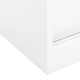 Office Cabinet with Sliding Door White 90x40x90 cm Steel - Rear View