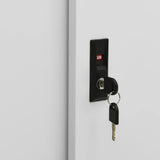 Office Cabinet with Sliding Door Light Grey 90x40x90 cm Steel - Close-Up Angle