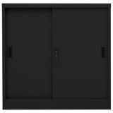 Office Cabinet with Sliding Door Black 90x40x90 cm Steel
