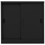 Office Cabinet with Sliding Door Black 90x40x90 cm Steel