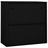 Office Cabinet with Sliding Door Black 90x40x90 cm Steel - 45-Degree Angle