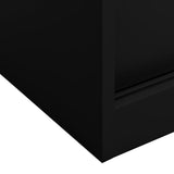 Office Cabinet with Sliding Door Black 90x40x90 cm Steel - Rear View