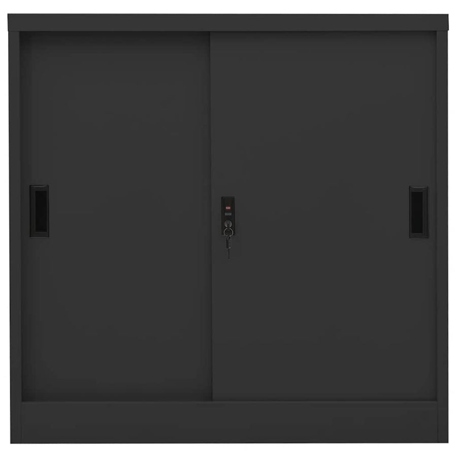 Office Cabinet with Sliding Door Anthracite 90x40x90 cm Steel