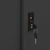 Office Cabinet with Sliding Door Anthracite 90x40x90 cm Steel - Close-Up Angle