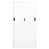 Office Cabinet with Sliding Door White 90x40x180 cm Steel - Top-Down View