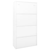 Office Cabinet with Sliding Door White 90x40x180 cm Steel - Rear View
