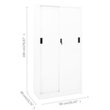Office Cabinet with Sliding Door White 90x40x180 cm Steel - Extra Image