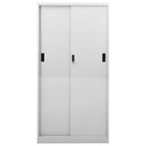 Office Cabinet with Sliding Door Light Grey 90x40x180 cm Steel