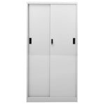 Office Cabinet with Sliding Door Light Grey 90x40x180 cm Steel