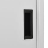 Office Cabinet with Sliding Door Light Grey 90x40x180 cm Steel - Close-Up Angle