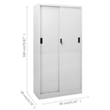 Office Cabinet with Sliding Door Light Grey 90x40x180 cm Steel - Extra Image