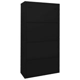 Office Cabinet with Sliding Door Black 90x40x180 cm Steel - Rear View