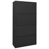 Office Cabinet with Sliding Door Anthracite 90x40x180 cm Steel - Rear View