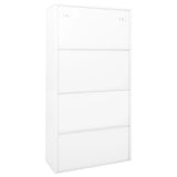 Office Cabinet with Sliding Door White 90x40x180 cm Steel - Top-Down View