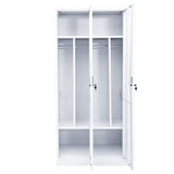 Wardrobe White 80x50x180 cm Steel - Rear View