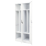 Wardrobe White 80x50x180 cm Steel - Close-Up Angle
