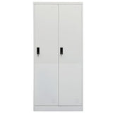 Wardrobe Light Grey 80x50x180 cm Steel - Front View