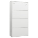 Locker Cabinet White 90x40x180 cm Steel - Top-Down View