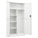 Locker Cabinet White 90x40x180 cm Steel - 45-Degree Angle