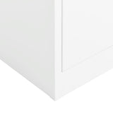 Locker Cabinet White 90x40x180 cm Steel - Rear View