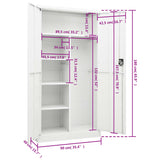 Locker Cabinet White 90x40x180 cm Steel - Low Angle