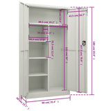 Locker Cabinet Light Grey 90x40x180 cm Steel