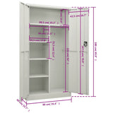 Locker Cabinet Light Grey 90x40x180 cm Steel - Low Angle