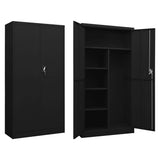 Locker Cabinet Black 90x40x180 cm Steel