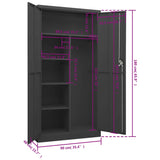 Locker Cabinet Anthracite 90x40x180 cm Steel - Low Angle