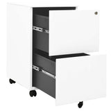 Mobile File Cabinet White 39x45x67 cm Steel - 45-Degree Angle