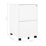 Mobile File Cabinet White 39x45x67 cm Steel - Extra Image