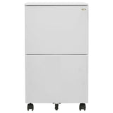 Mobile File Cabinet Light Grey 39x45x67 cm Steel - Front View