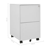 Mobile File Cabinet Light Grey 39x45x67 cm Steel - Extra Image