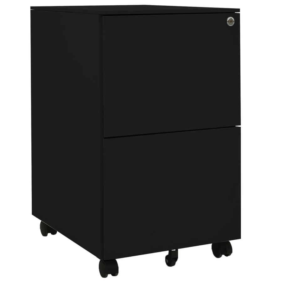 Mobile File Cabinet Black 39x45x67 cm Steel