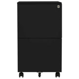 Mobile File Cabinet Black 39x45x67 cm Steel - Front View