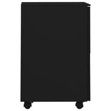 Mobile File Cabinet Black 39x45x67 cm Steel - Side View
