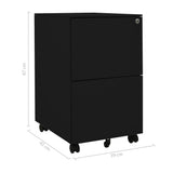 Mobile File Cabinet Black 39x45x67 cm Steel - Extra Image