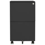 Mobile File Cabinet Anthracite 39x45x67 cm Steel - Front View