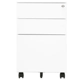 Mobile File Cabinet White 39x45x60 cm Steel - Front View