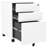 Mobile File Cabinet White 39x45x60 cm Steel - 45-Degree Angle