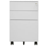 Mobile File Cabinet Light Grey 39x45x60 cm Steel - Front View