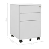 Mobile File Cabinet Light Grey 39x45x60 cm Steel - Extra Image