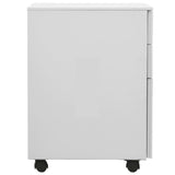 Mobile File Cabinet Light Grey 39x45x60 cm Steel - Side View
