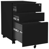 Mobile File Cabinet Black 39x45x60 cm Steel - 45-Degree Angle