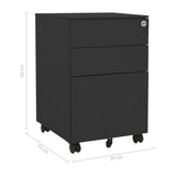 Mobile File Cabinet Anthracite 39x45x60 cm Steel - Extra Image