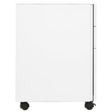 Mobile File Cabinet White 30x45x59 cm Steel - Side View