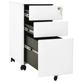 Mobile File Cabinet White 30x45x59 cm Steel - 45-Degree Angle